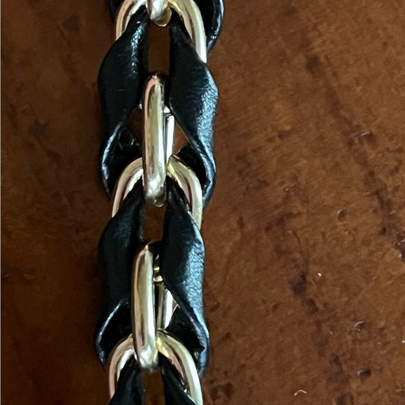 New 47” Chain & Leather Crossbody Strap or Replacement in Gold Metal - Picture 14 of 14